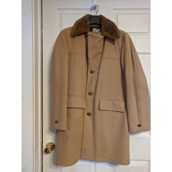 Mens Vagabond Coat Heavy Faux Sherpa Collar Vintage 38 - Picture 4 of 10